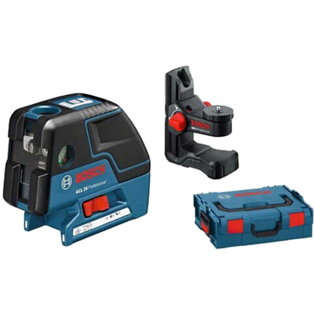 Bosch GCL25 Cross Line With 5 Point Laser in One Device BM1 Wall Mount LBoxx