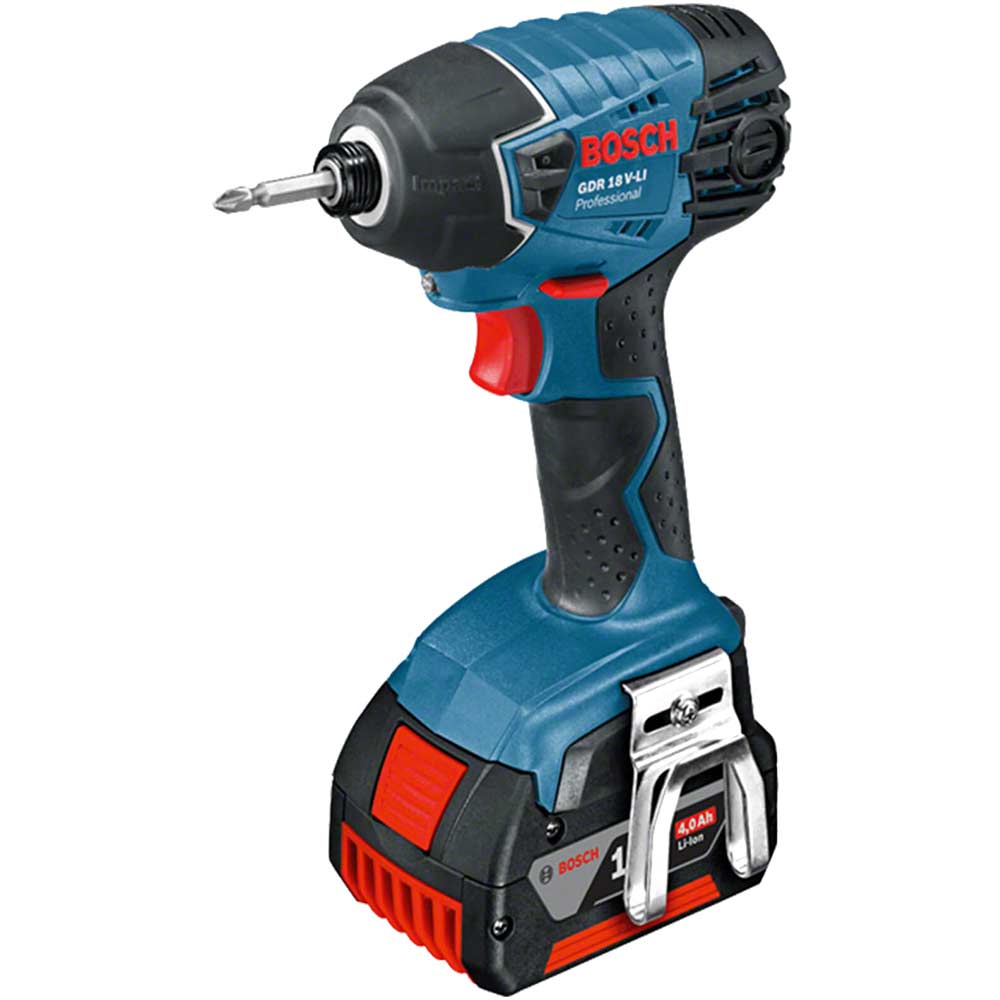 Bosch GDR 18 VLI 18v Cordless Impact Driver with L Boxx and 2 Lithium Ion Batteries 4ah