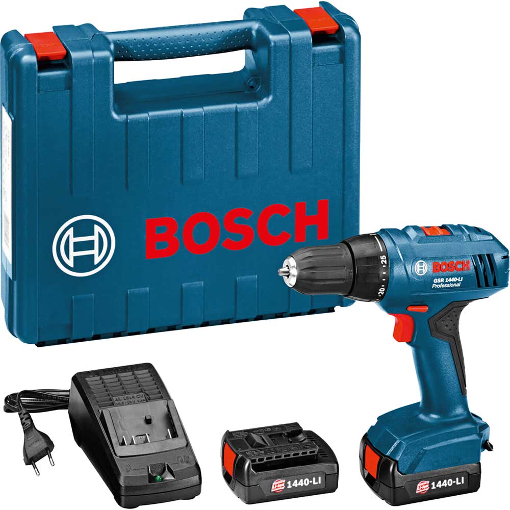 Bosch GSR 1440LI 144v Cordless Drill Driver with 2 Lithium Ion Batteries 15ah