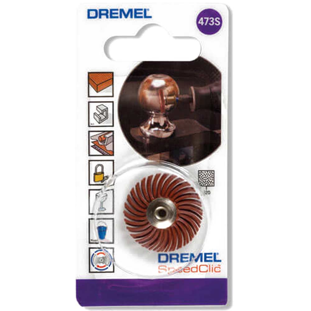 Dremel 471S EZ SpeedClic 25mm Detail Abrasive Brush Coarse 220 Grit for Dremel Rotary Multi Tools
