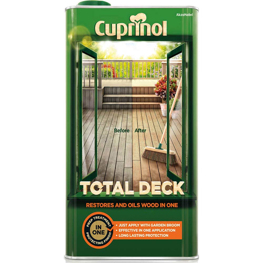 Cuprinol Total Decking Oil and Wood Restorer Clear 5 Litres