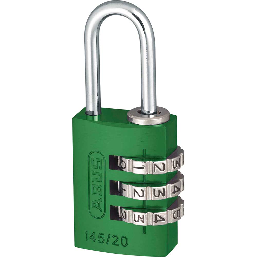 Abus 20mm 145 Series Digit Aluminium Combination Padlock Green