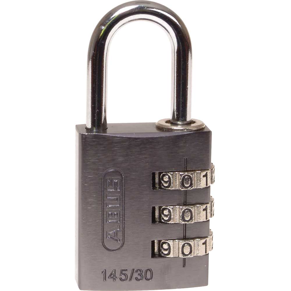Abus 30mm 145 Series 3 Digit Combination Aluminium Padlock Titanium