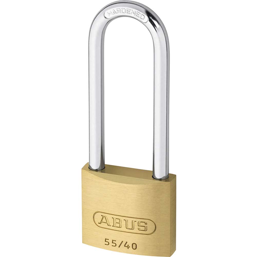 Abus 40mm 55 Series Basic Brass Padlock With 63mm Long Shackle Keyed Alike To Suite 5401