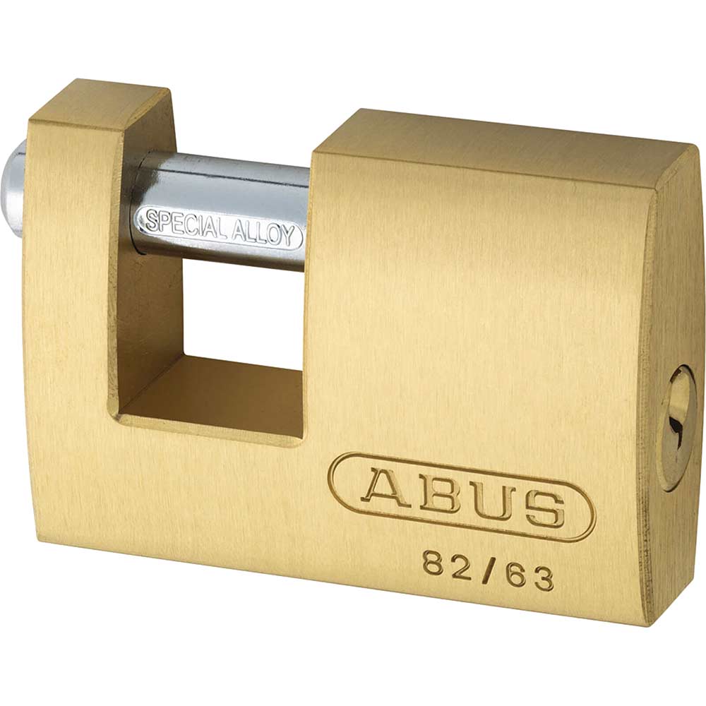 Abus 63mm 82 Series Monoblock Brass Shutter Padlock Keyed Alike to Suite 8501