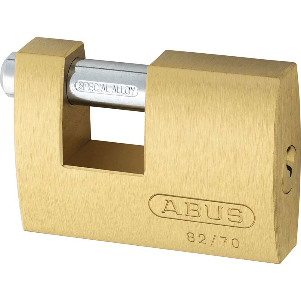Abus 70mm 82 Series Monoblock Brass Shutter Padlock Keyed Alike To Suite 8514