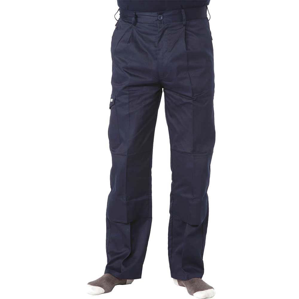 Apache Mens Industry Work Trousers Navy Waist 34 Leg 31