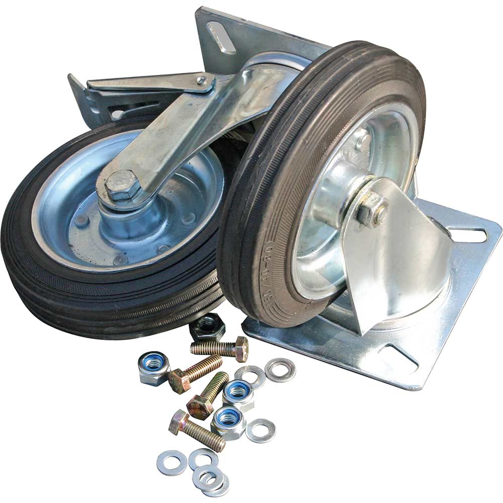 Armorgard 4 Heavy Duty Rubber Castors 150mm and Fixings for Appropriate Armorgard Products