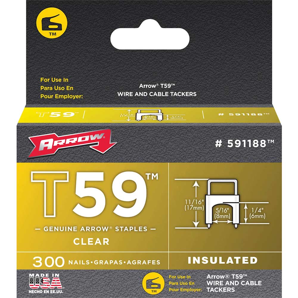 Arrow Insulated Staples 300 8X8mm Clear