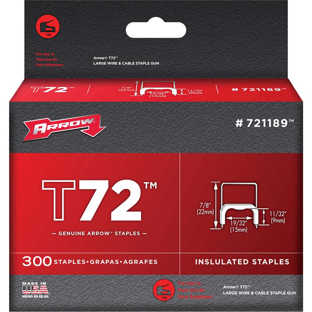 Arrow T72 Insulated Staples 9mm x 15mm Pack 300