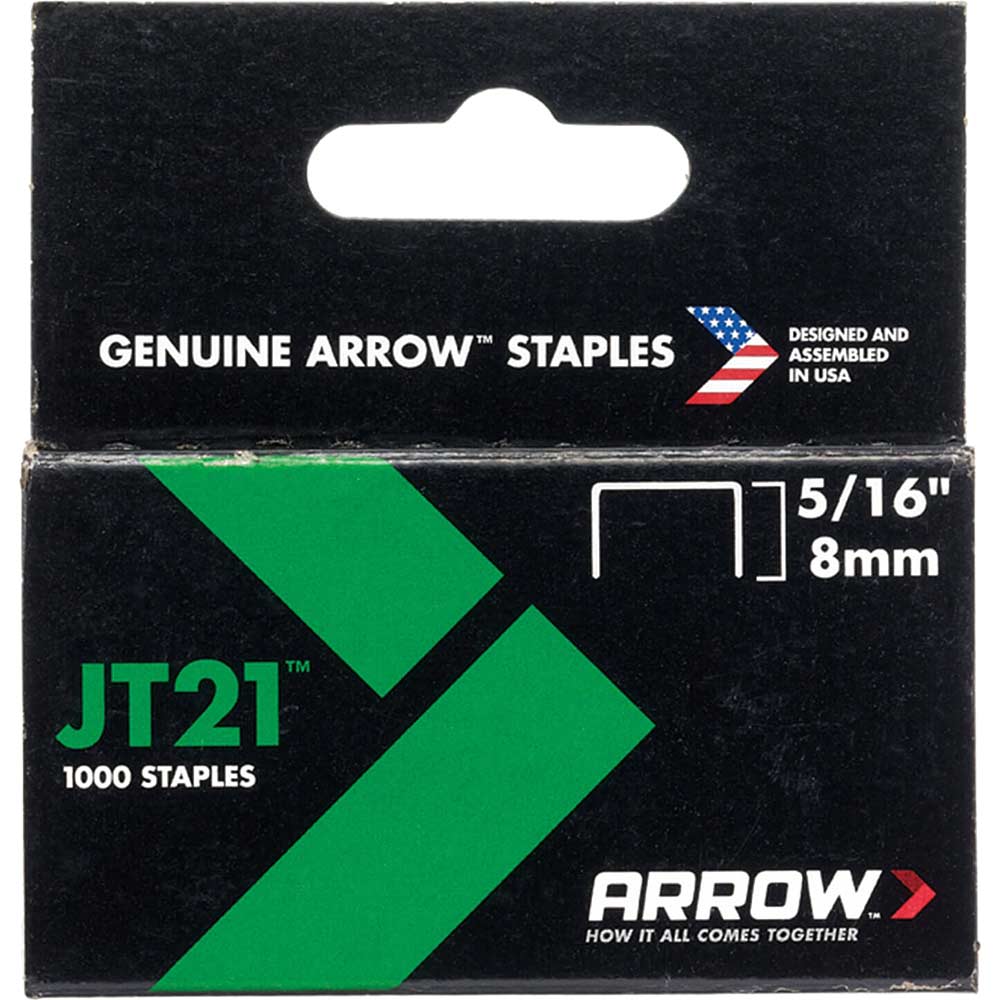 Arrow 215 Staples 8mm 516 Pack of 1000 for JT21 and 21C
