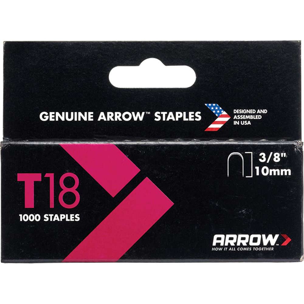 Arrow T18 Staples 10mm 38 Pack of 1000