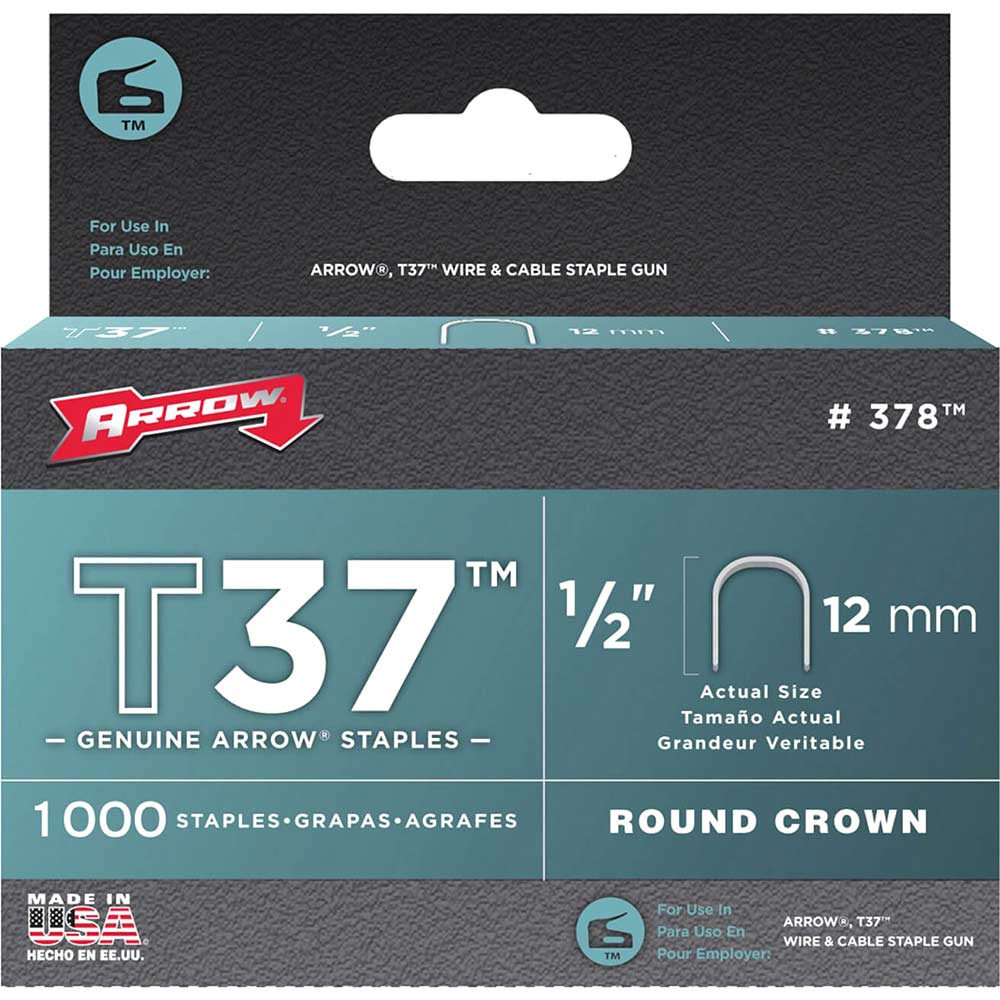 Arrow T37 Staples 12mm 12 Pack of 1000