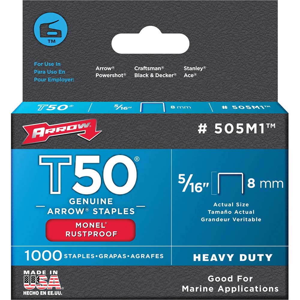 Arrow T50M 508M Monel Staples 12mm 12 Pack of 1000
