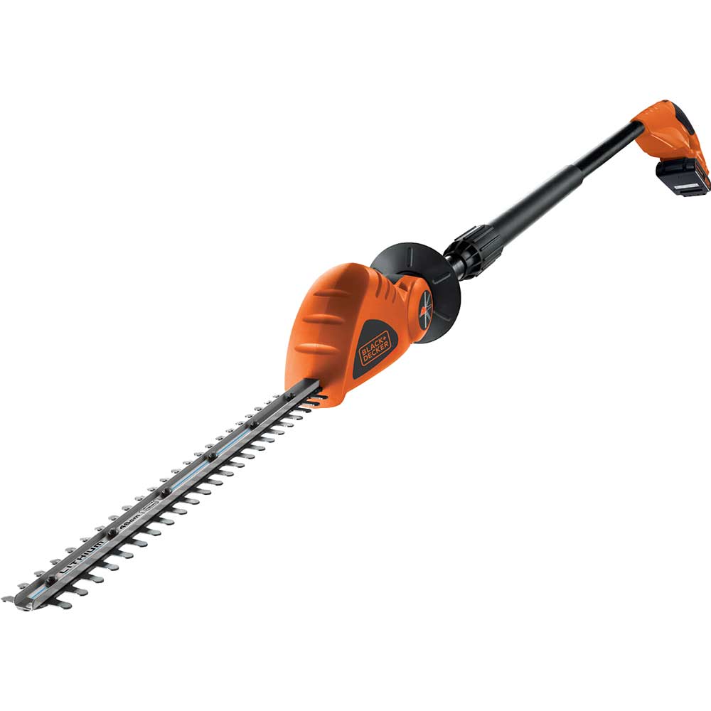 Black and Decker GTC1843L20 18v Cordless Long Reach Articulating Hedge Trimmer with 430mm Blade and 1 Lithium Ion Battery 2ah