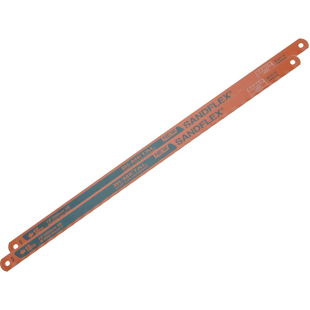 Bahco Sandflex Hacksaw Blades 12 x 18tpi Pack 2