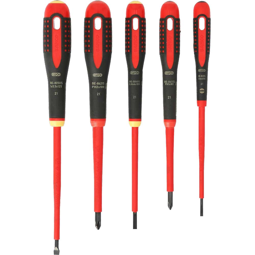 Bahco 6 Piece VDE Insulated Ergo Phillips and Slotted Screwdriver Set
