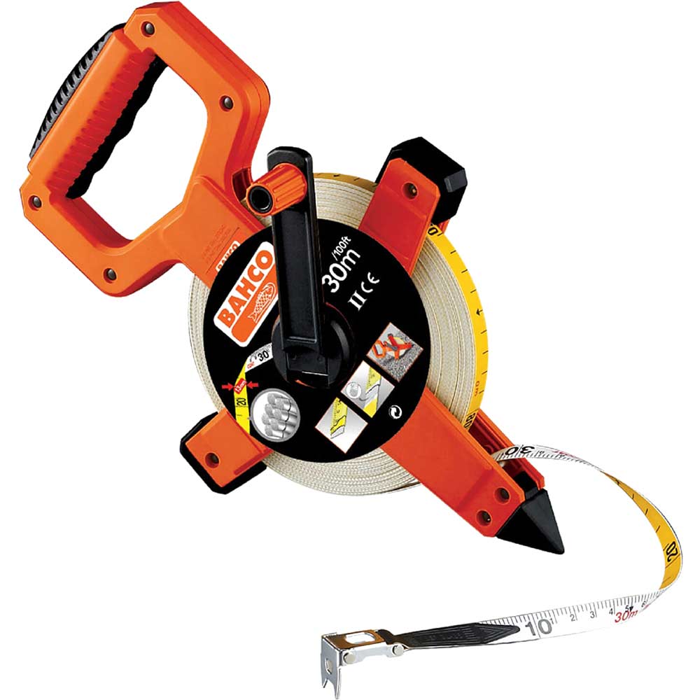 Bahco Open Reel Fibreglass 50 Metre 165 Feet Long Tape Measure