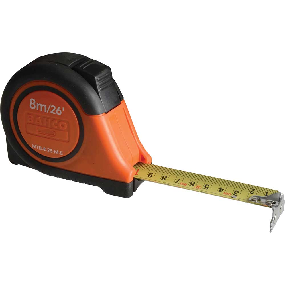 Bahco Auto Lock 8 Metre 26 Feet Tape Measure with Magnetic Tip