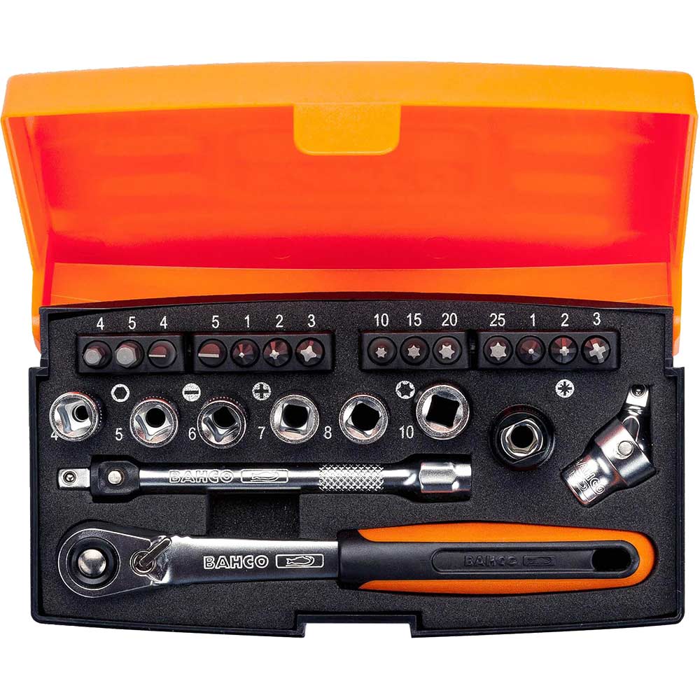 Bahco SL24 24 Piece 14 Drive Socket Set and Bit Set Metric