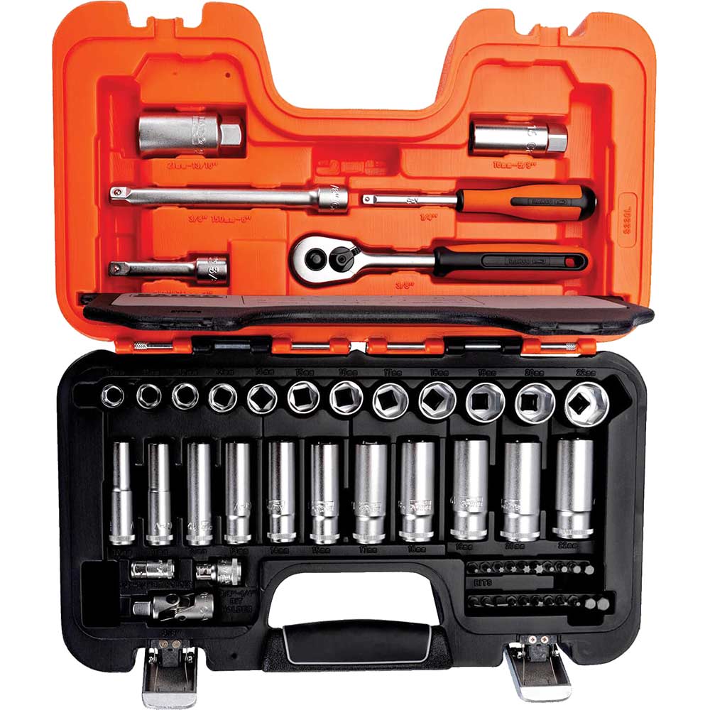 Bahco S330L 53 Piece 14 and 38 Drive Deep Socket and Bit Set Metric