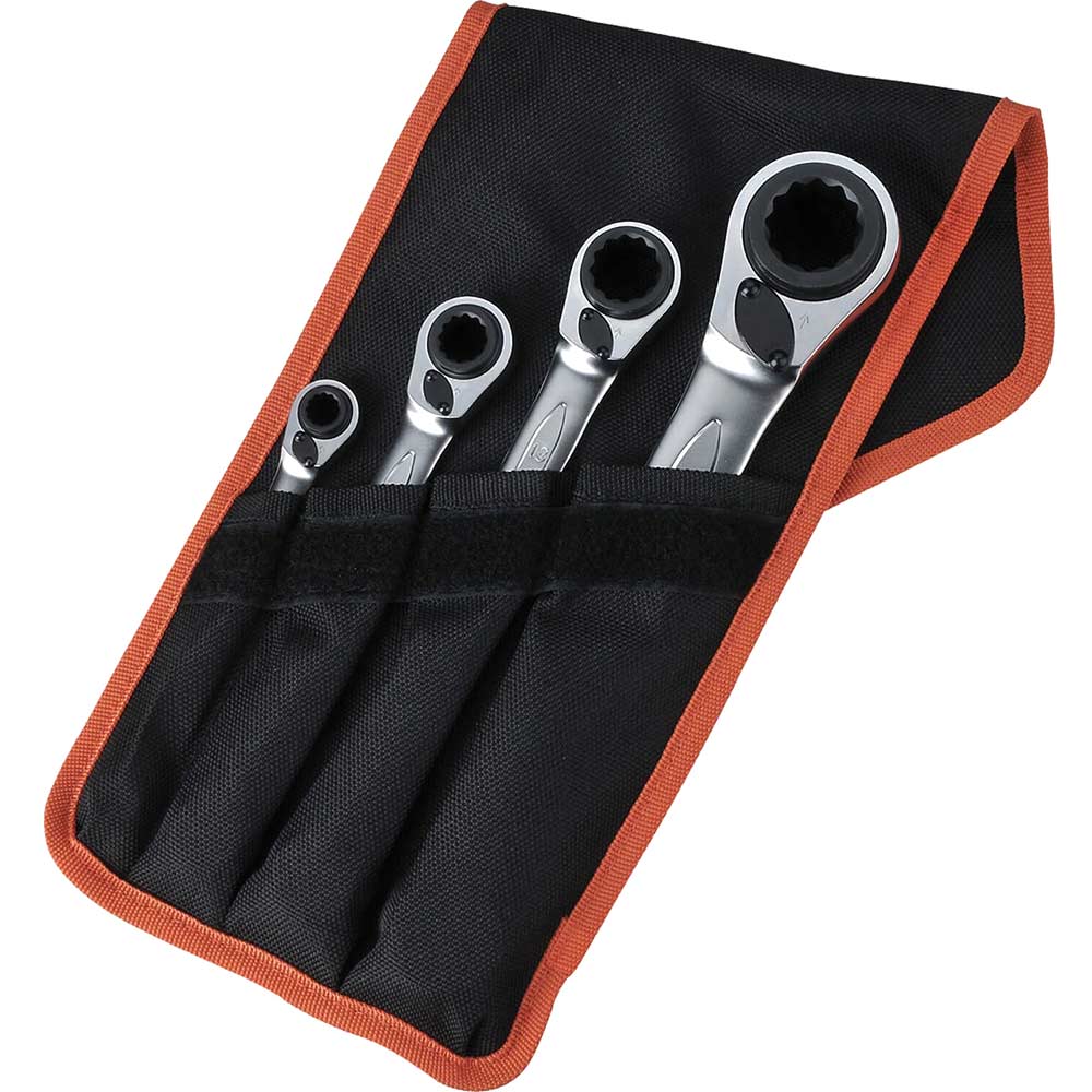 Bahco 4 Piece Reversible Ratchet Spanner Set 8 27mm