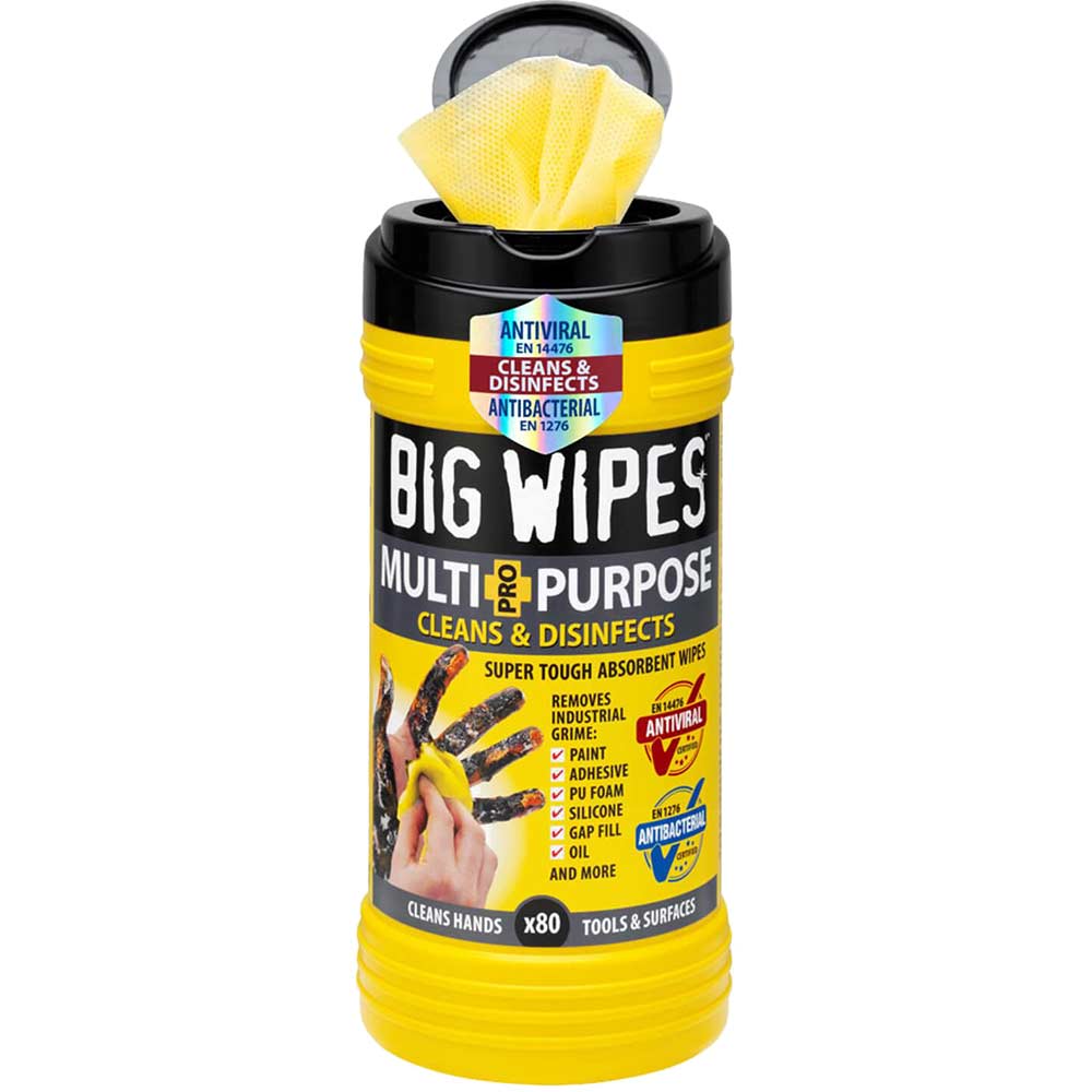 Big Wipes Black Top 4x4 Multi Purpose Hand Cleaning Wipes Tub of 80