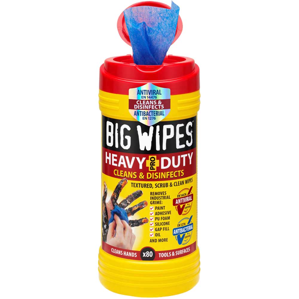 Big Wipes Red Top 4x4 Heavy Duty Hand Cleaners Tub of 80