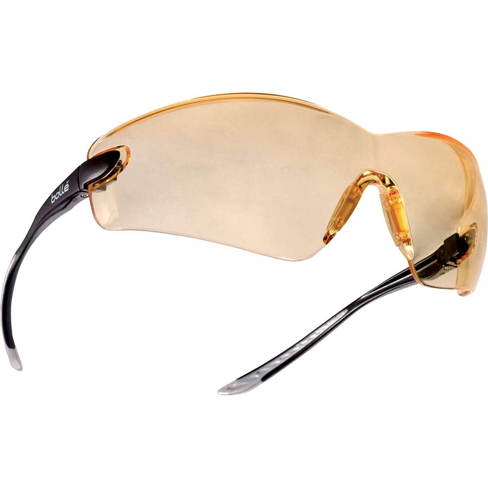 Bolle Cobra COBPSJ Anti Scratch and Anti Fog Yellow Safety Glasses with Strap