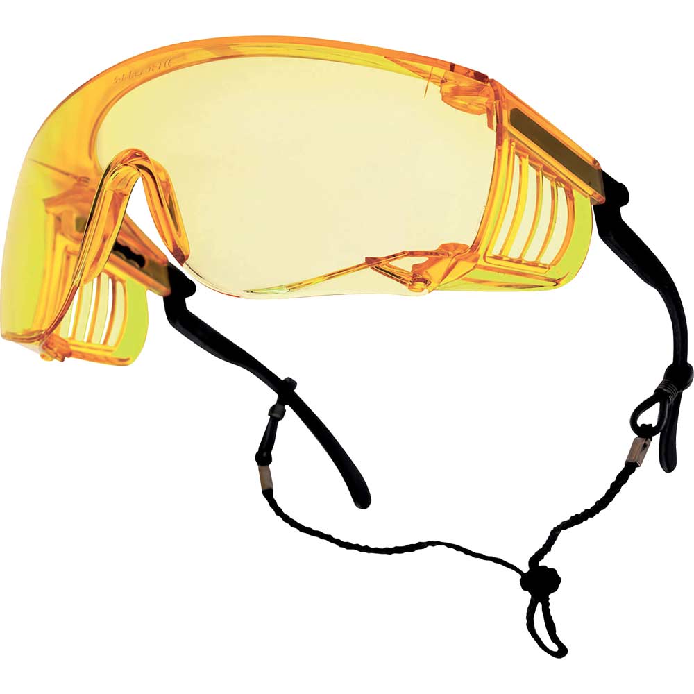 Bolle Squale SQUPSJ Anti Scratch and Anti Fog Yellow Safety Glasses Cord