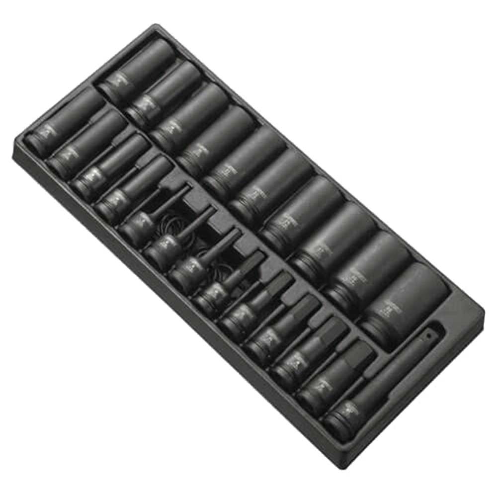Britool 25 Piece 12 Drive Deep Hex Impact Socket and Socket Bit Set in Module Tray