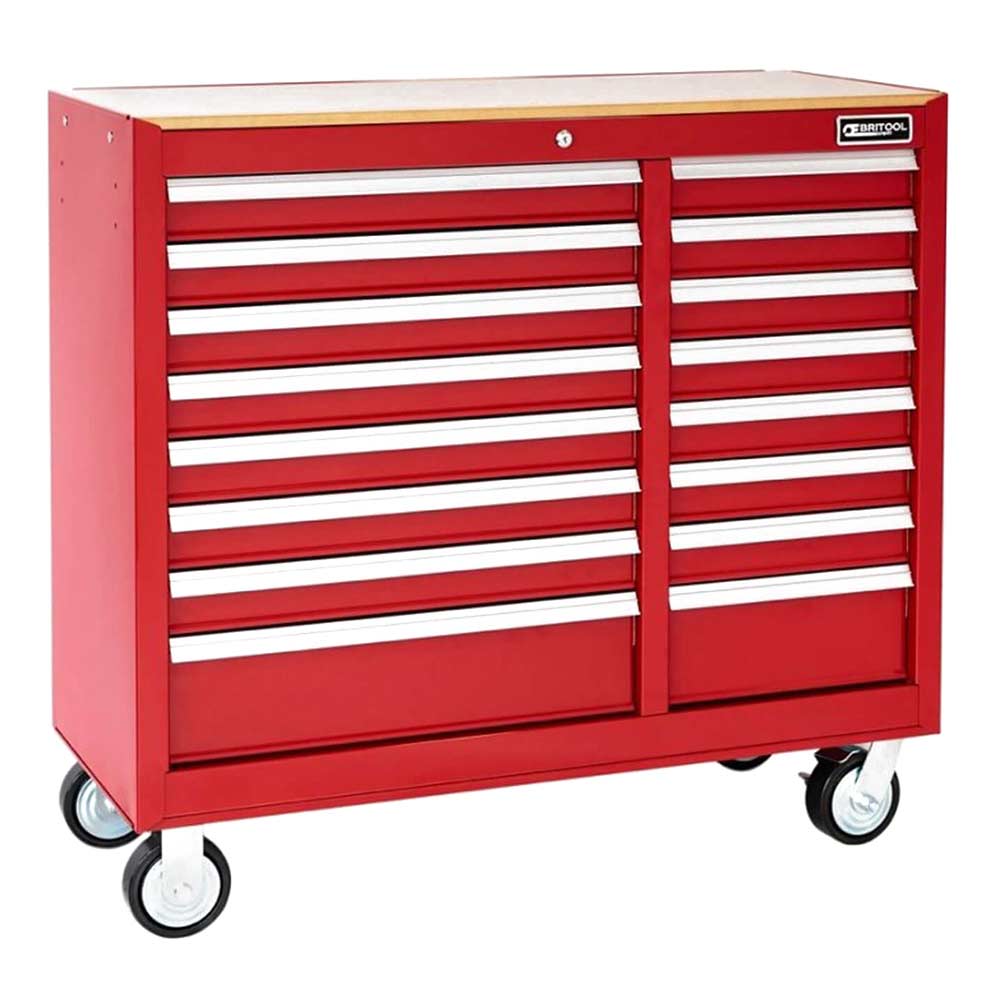Britool Expert 16 Drawer Red Tool Roller Cabinet