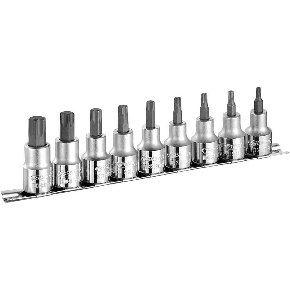 Britool 9 Piece 12 Drive Torx Socket Bit Set T20 T60