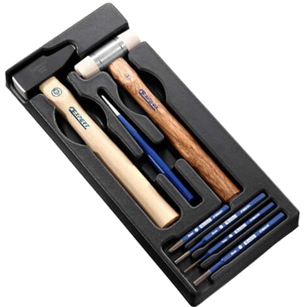 Britool 7 Piece Hammer and Punch Set in Module Tray