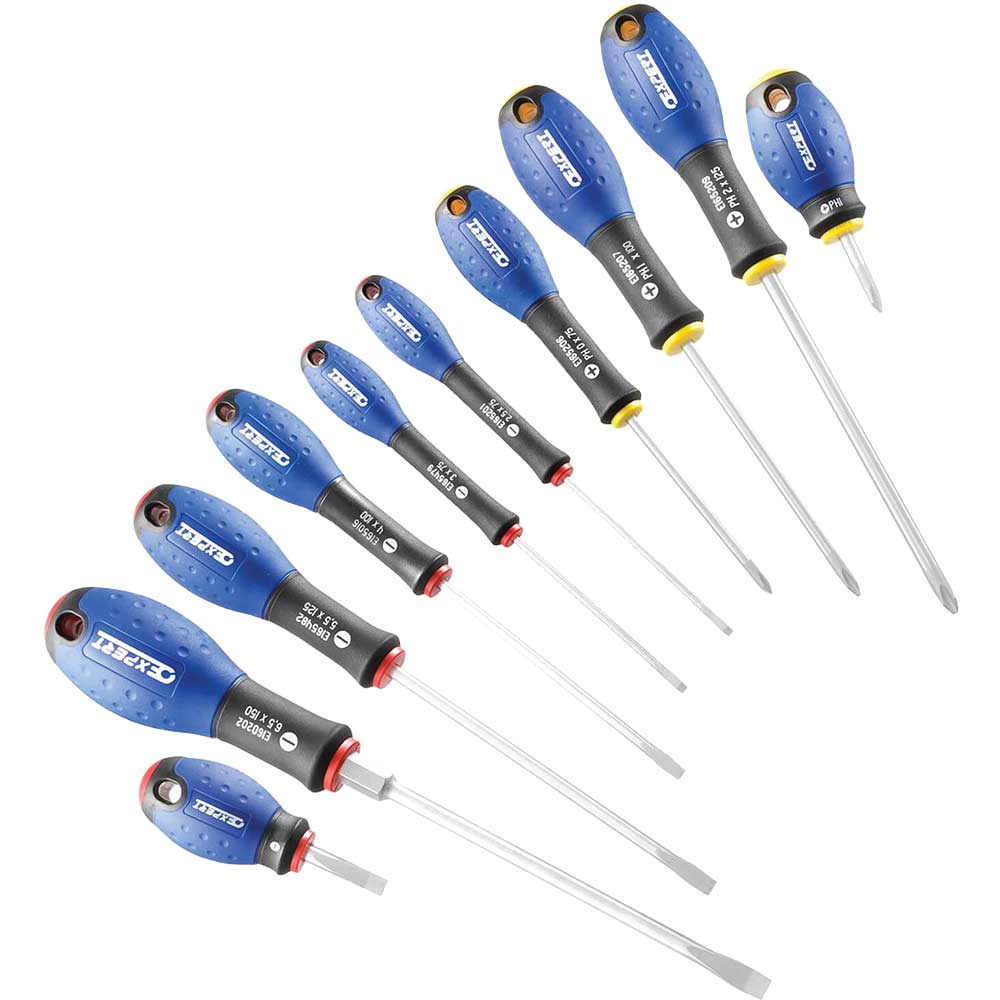 Britool 10 Piece Screwdriver Set Slotted Phillips