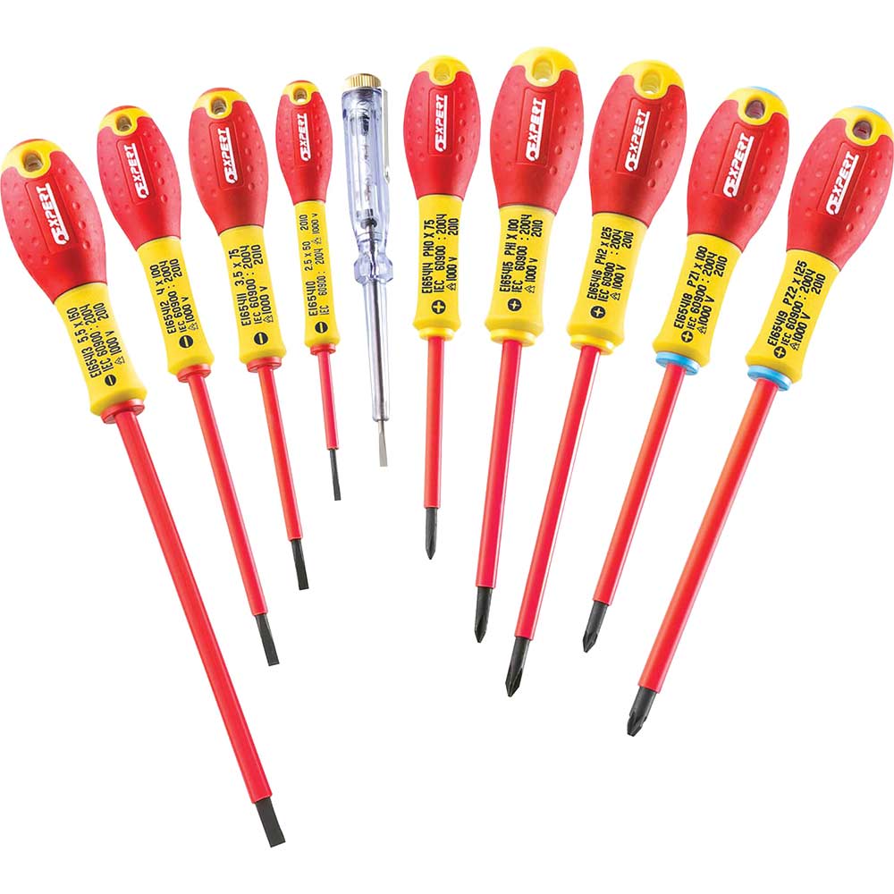 Britool 10 Piece VDE Insulated 1000v Screwdriver Set Slotted Phillips Pozi