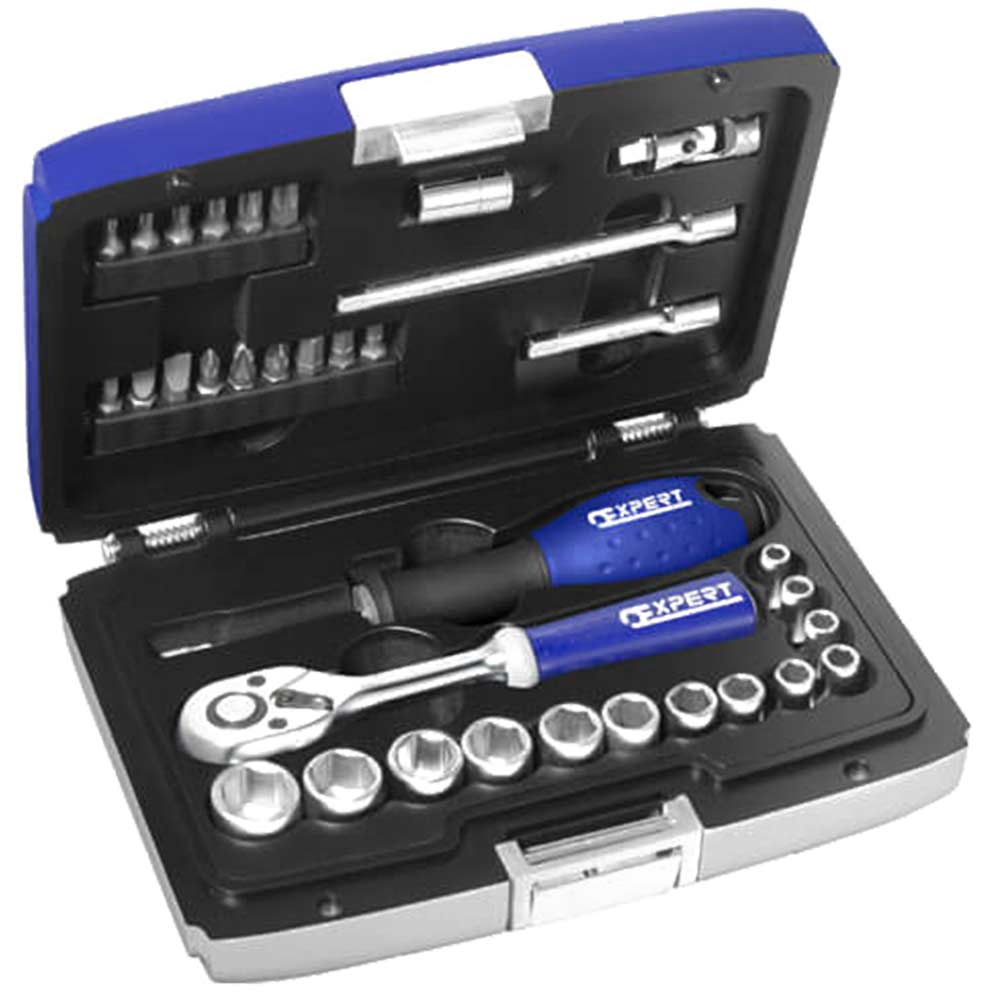 Britool 34 Piece 14 Drive Socket and Accessory Set Metric