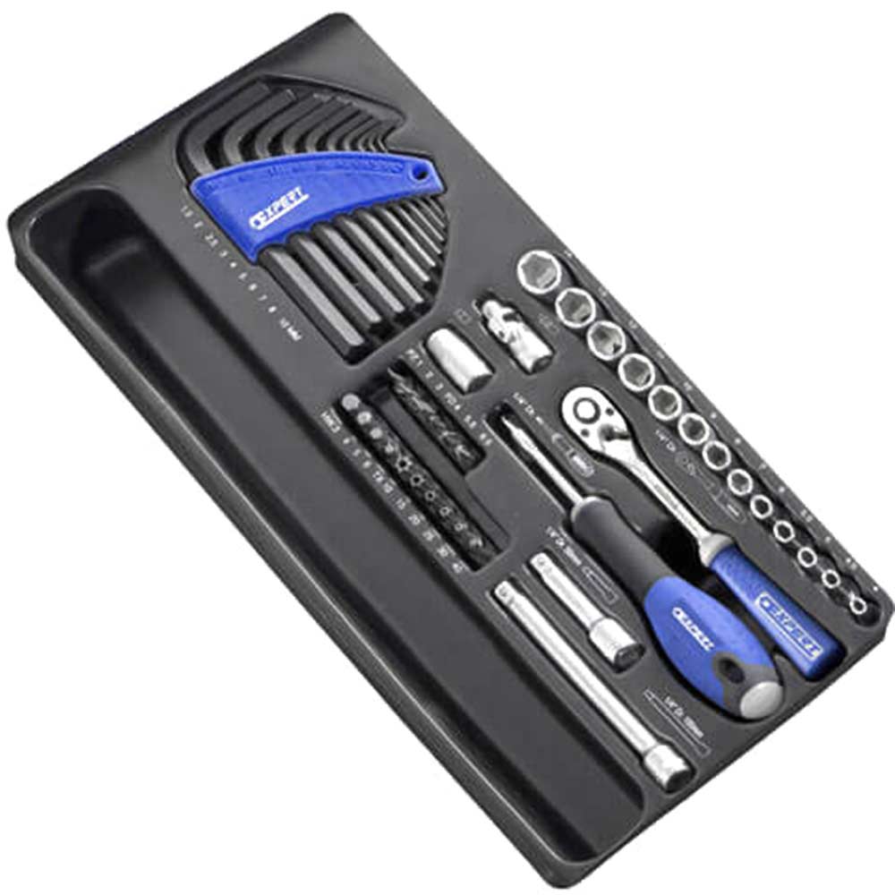 Britool 45 Piece 14 Drive Socket Set Metric in Tray Module