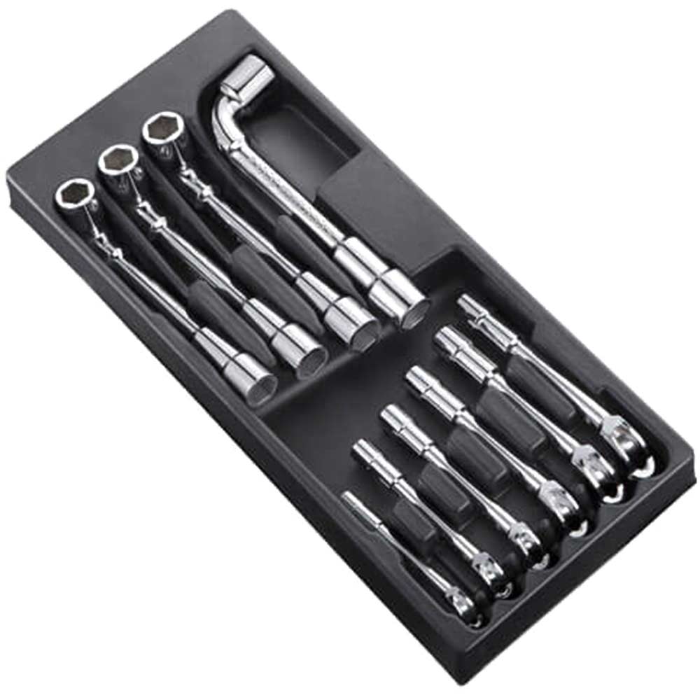 Britool 10 Piece Angled Hex Socket Wrench Set 8 19mm in Tray Module