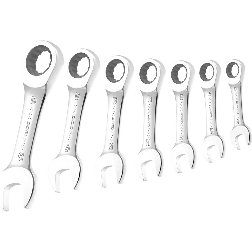 Britool 7 Piece Ratchet Ring Spanner Set 10 19mm