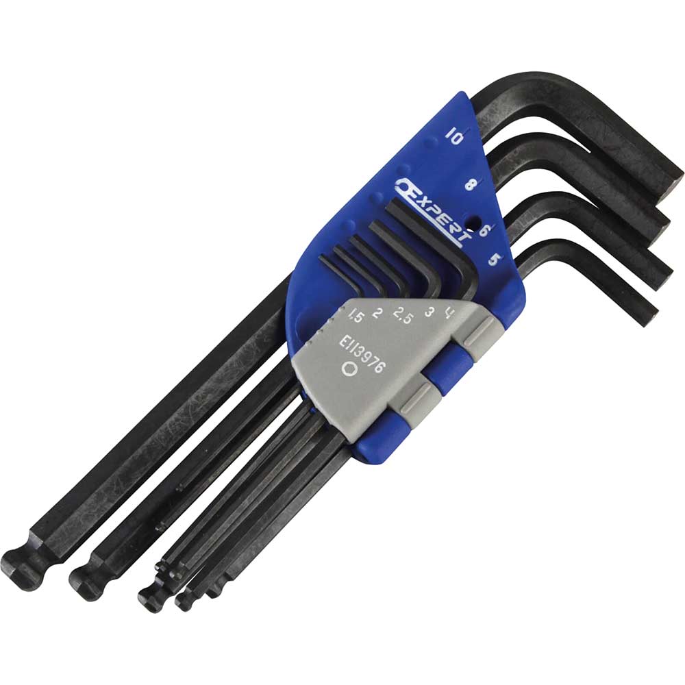 Britool Expert 9 Piece Long Ball End Head Hexagon Allen Key Set 15 10mm