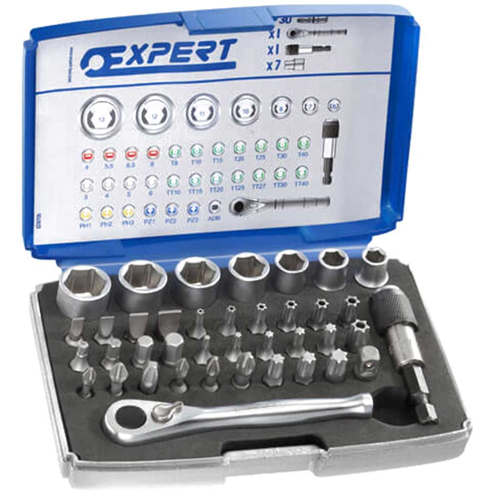 Britool 39 Piece 14 Drive Screwdriver and Socket Bit Set Metric