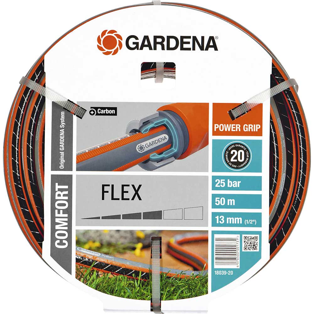 Gardena 50 Metre Comfort FLEX Hose Pipe 125mm 12