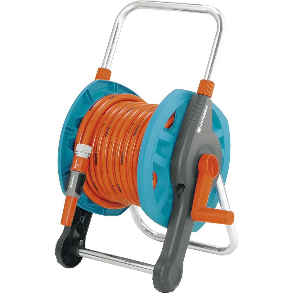 Gardena 20 Metre Folding Compact Hose Reel with 20 Metre Classic Hose Pipe and Connectors 125mm 12