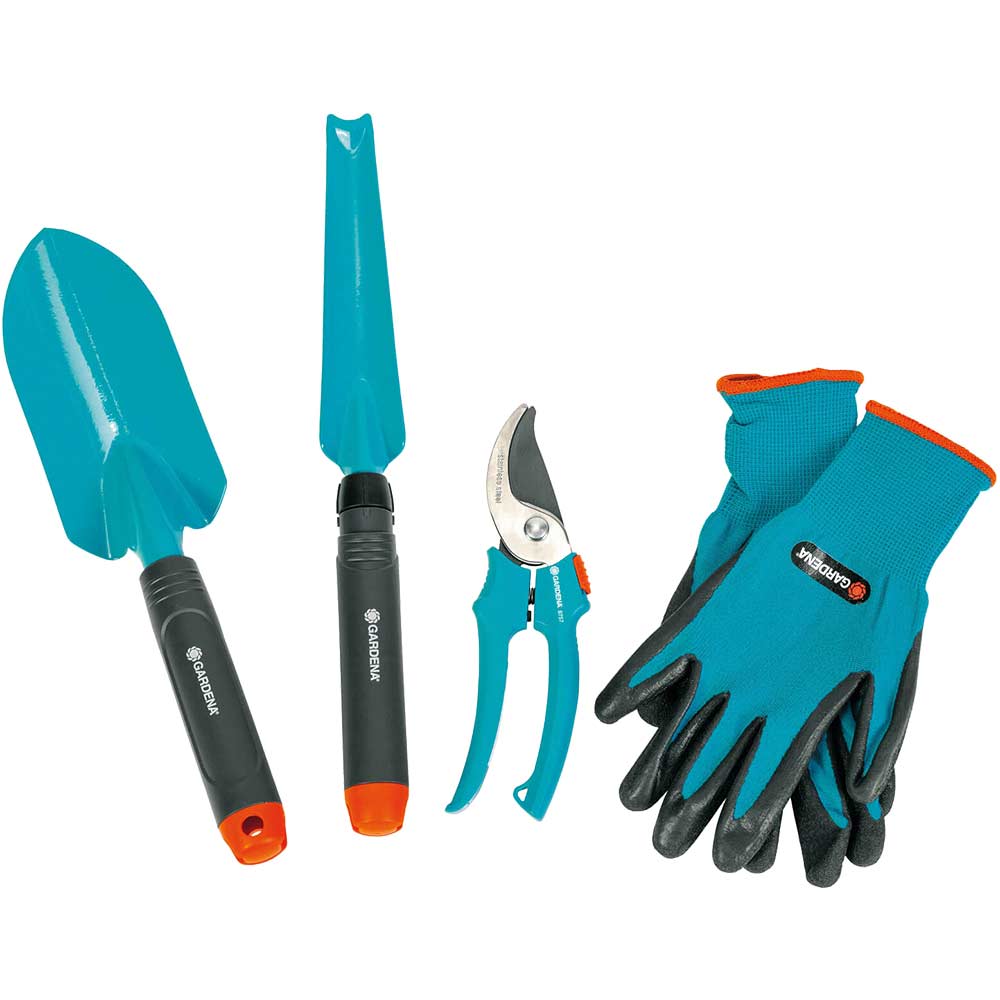 Gardena Secateur Trowel and Glove Hand Tool Set