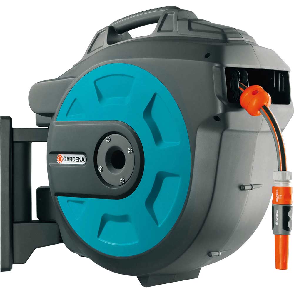 Gardena 25 Metre Wall Mounted Auto Hose Reel with 25 Metre Hose Pipe 125mm 12