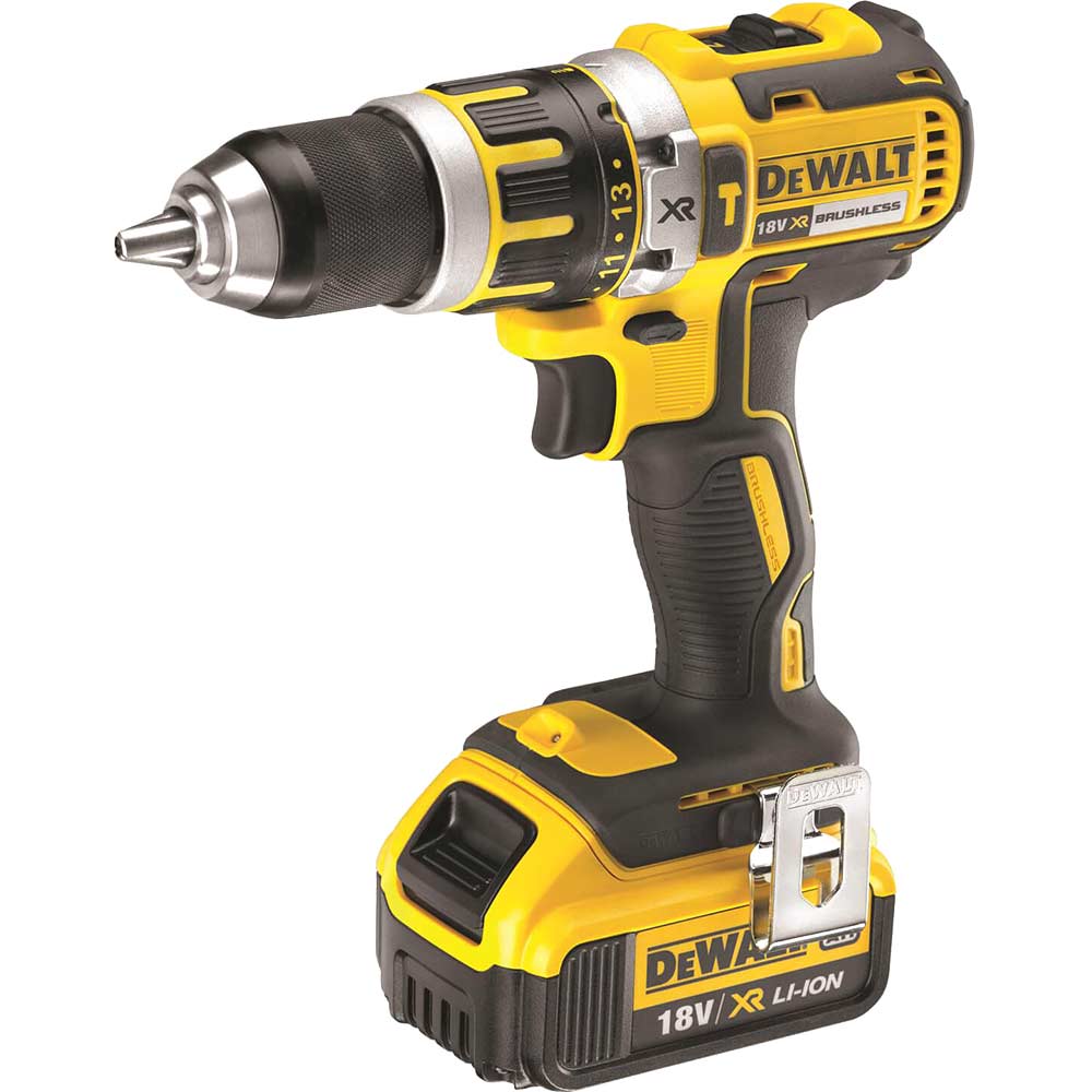 DeWalt DCD795M1 18v Brushless Cordless XR Compact 2 Speed Combi Drill with 1 Lithium Ion Battery 4ah