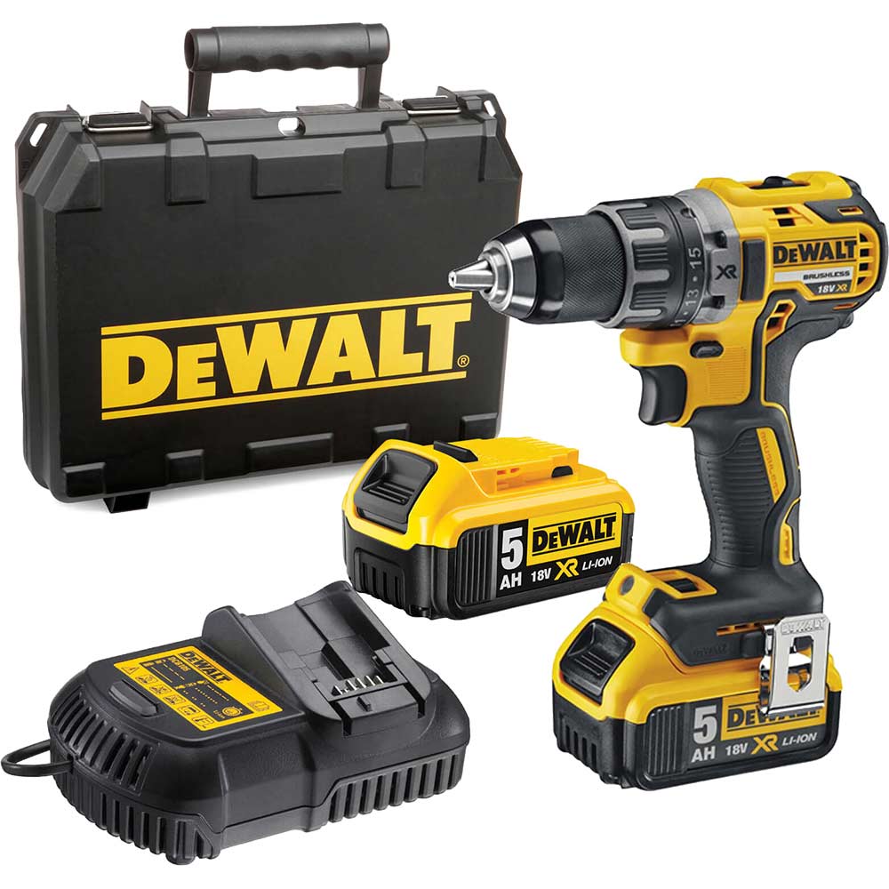 DeWalt DCD791P2 18v Cordless XR Brushless Drill Driver with 2 Lithium Ion Batteries 5ah