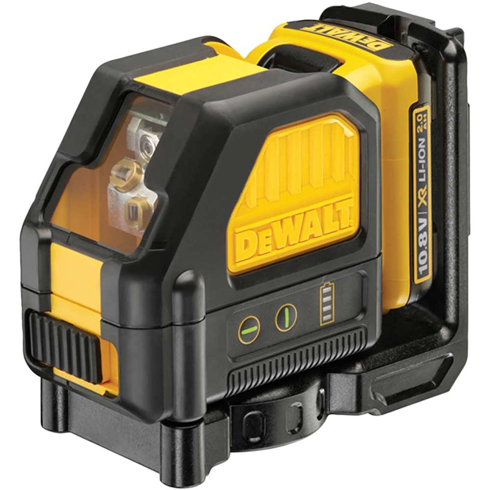 DeWalt DCE088D1G 108v Cordless XR Cross Line Green Beam Laser Level with 1 Lithium Ion Battery 2ah