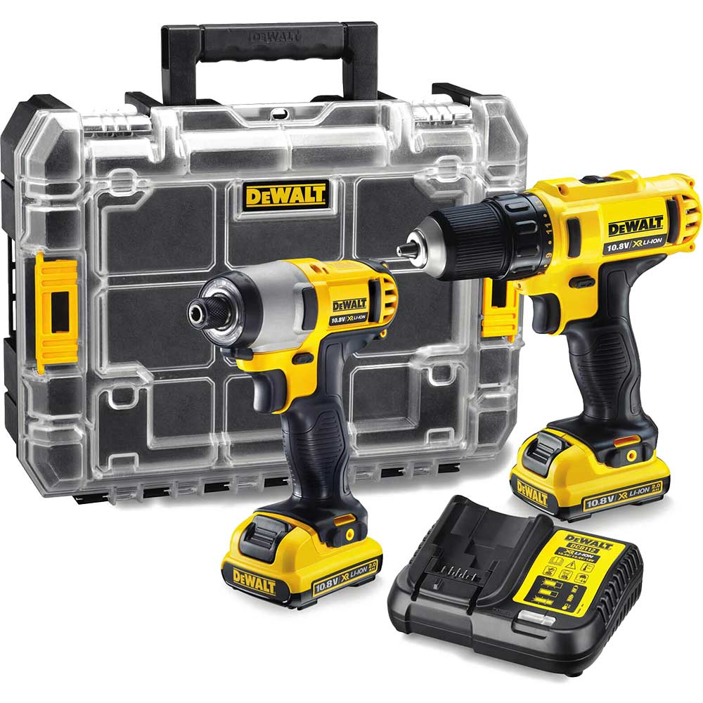 DeWalt DCZ211D2T 108v Cordless XR Cordless Drill Driver and Impact Driver with 2 Lithium Ion Batteries 2ah